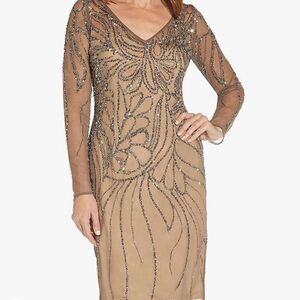 Adrianna Pappell Dress Braded Illusion Sheath